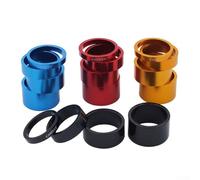 1 set di distanziali per forcella anteriore per mountain bike, lega di alluminio, 4 misure 5 mm/10 mm/15 mm/20 mm, compatibile con 28 6 mm di diametro (dorato)