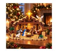 1 Set Di Elementi Costitutivi Della Storia Natività per Natale | Set da costruzione illuminato for il presepe di Natale con la stella di Betlemme