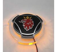 1 set di emblemi a grifone nero e rosso per griglia anteriore Scania, con illuminazione a LED da 24 V, striscia luminosa (illuminazione gialla)