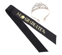 1 set di fascia e corona per laureati: decorazioni per laurea, tra cui fascia