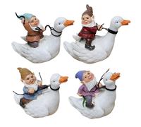 1 set di figurine di gnomi in miniatura da giardino, piccoli nani che cavalcano