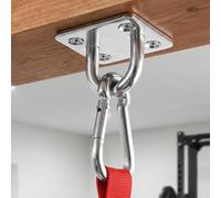 1 set di ganci da soffitto quadrati in acciaio inossidabile 304 resistente con viti e tappi di espansione, gancio per montaggio amaca per interni ed esterni (4 x 5 cm)
