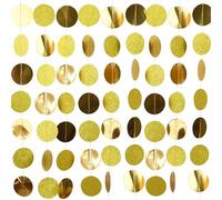 1 Set Di Ghirlande Di Carta Dorata, Decorazione Rotonda Glitterata, Ghirlanda Di Carta Riflettente, Decorazione per La Tavola Di Compleanno, Adatta per Compleanno, Matrimonio, Sfondo Banner