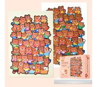1 set di giocattoli creativi per bambini Difficoltà a bruciare il cervello in legno a forma speciale animale gatto orso puzzle costruzione blocco regalo