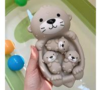 1 Set di Giocattoli da Bagno a Forma di Lontra - Giocattoli Galleggianti a Forma di Animali, Materiale in Plastica Durevole, Grigio - Regalo Perfetto per Bambini e Bambine Tagli UnicaAnimaleABS