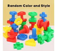 1 Set di Giocattoli Educativi da Costruzione con Viti e Dadi, Giocattoli di Montaggio a Vite e Dado per Costruzione, Puzzle di Apprendimento Precoce Montessoriano, Giocattoli di Smontaggio di Dadi e B