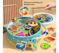 1 set di giocattoli in legno a forma di lettere per la pesca - puzzle con creature marine a tema cartone animato, per coltivare le abilità cognitive, gioco interattivo genitore-figlio, regalo ideale p