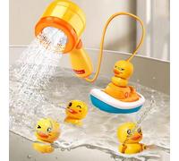 1 set di giocattoli per la vasca da bagno dei bambini con testa doccia a spruzzo, giocattoli da bagno a forma di paperella pirata e gialla, per giochi interattivi genitore-figlio, giochi in piscina al