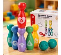 1 Set di Giocattolo da Bowling Colorato per Bambini, Coltiva l'Intelligenza Educativa Precoce, Matematica e Logica, Giocattolo Sportivo da Interno Interattivo Genitore-Figlio, Regalo Sorpresa per Bamb