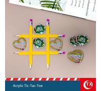 1 set di gioco tris in legno a forma di matita con 5 etichette "Ritorno a scuola" e 4 etichette in arabo "Ritorno a scuola", regalo per studenti, decorazione per la casa, gioco interattivo intellettua