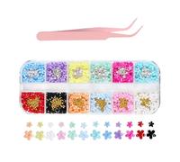 1 Set Di Gioielli Futuri Per Unghie Di Fiori E 1 Pinzetta In Acciaio Inossidabile, Decorazioni In Resina, Nail Art Fai -Da -Te, Gioielli Per Nail Art Carini.