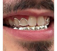 1 Set di gioielli per denti in stile hip-hop, con combinazione di zirconi cavi a forma di stella opaca e ottagonale, accessori di scena personalizzati e divertenti, adatti a uomo e donna Set di tre pe