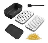1 set di grattugia per formaggio con spazzola da 1 pezzo, grattugia per scatola con contenitore e coperchio, grattugia da cucina in acciaio inox, tritatutto multifunzionale, pelapatate per verdure,