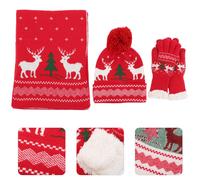 1 set di guanti di cappello natalizio set da donna calda la sciarpa e guanti da