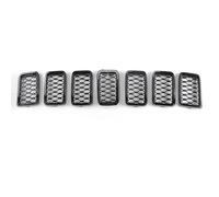 1 set di inserti for paraurti anteriore auto neri, griglia di ingresso radiatore anteriore, copertura for griglia di rivestimento adatta for Jeep Grand Cherokee 2017-2022, 7 pezzi
