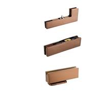 1 set di kit montaggio superiore for chiudiporta a molla da pavimento senza scavo for vetro singolo, oro rosa e nero opaco(Rose Gold-E)