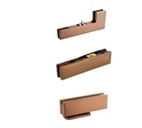 1 set di kit montaggio superiore for chiudiporta a molla da pavimento senza scavo for vetro singolo, oro rosa e nero opaco(Rose Gold-D)