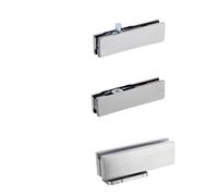 1 set di kit montaggio superiore for chiudiporta a molla da pavimento senza scavo for vetro singolo, oro rosa e nero opaco(Brushed Steel-C)