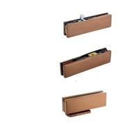 1 set di kit montaggio superiore for chiudiporta a molla da pavimento senza scavo for vetro singolo, oro rosa e nero opaco(Rose Gold-C)