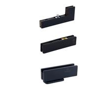 1 set di kit montaggio superiore for chiudiporta a molla da pavimento senza scavo for vetro singolo, oro rosa e nero opaco(Matte Black-E)
