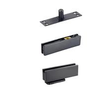 1 set di kit montaggio superiore for chiudiporta a molla da pavimento senza scavo for vetro singolo, oro rosa e nero opaco(Titanium Black-B)