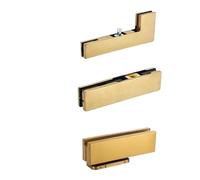 1 set di kit montaggio superiore for chiudiporta a molla da pavimento senza scavo for vetro singolo, oro rosa e nero opaco(Titanium Gold-D)