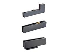 1 set di kit montaggio superiore for chiudiporta a molla da pavimento senza scavo for vetro singolo, oro rosa e nero opaco(Titanium Black-D)