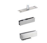 1 set di kit montaggio superiore for chiudiporta a molla da pavimento senza scavo for vetro singolo, oro rosa e nero opaco(Brushed Steel-B)