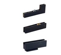 1 set di kit montaggio superiore for chiudiporta a molla da pavimento senza scavo for vetro singolo, oro rosa e nero opaco(Matte Black-D)