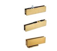 1 set di kit montaggio superiore for chiudiporta a molla da pavimento senza scavo for vetro singolo, oro rosa e nero opaco(Titanium Gold-C)