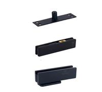 1 set di kit montaggio superiore for chiudiporta a molla da pavimento senza scavo for vetro singolo, oro rosa e nero opaco(Matte Black-B)