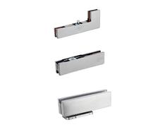 1 set di kit montaggio superiore for chiudiporta a molla da pavimento senza scavo for vetro singolo, oro rosa e nero opaco(Brushed Steel-E)