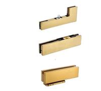 1 set di kit montaggio superiore for chiudiporta a molla da pavimento senza scavo for vetro singolo, oro rosa e nero opaco(Titanium Gold-E)