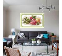 1 set di kit punto croce stampato modello rosa fai-da-te per principianti