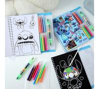 1 set di libri da colorare e disegnare di Stitch Disney, inclusi libri di immagini, vari pennarelli colorati, punte di matite colorate sostituibili, adatti come regali per vacanze, premi, regali per f