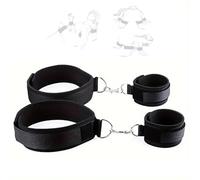 1 set di manette nere regolabili, morbide e confortevoli per mani e gambe