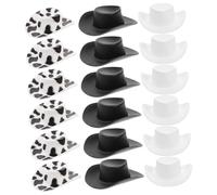1 set di mini cappelli da cowboy occidentali Cappelli in miniatura in plastica