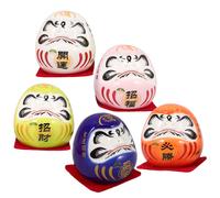 1 set di mini figurine Daruma in ceramica per bambole Daruma giapponesi per la