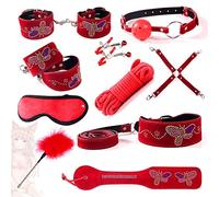 1 set di oggetti di scena per personaggi del gioco in peluche rosso con ricamo a farfalla