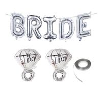 1 Set Di Palloncini Con Lettere, 2 Pezzi Di Anello Di Diamanti In Argento, Palloncini Da Sposa, Decorazioni Per Feste Di Fidanzamento, Palloncini Per Addio Al Nubilato, Decorazioni Nuziali