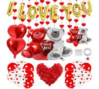 1 Set Di Palloncini Decorativi Per Feste Di Fidanzamento, 3 Metri 20 Fiori A Cuore Color Pesca, Palloncini Decorativi A Forma Di Cuore, Palloncini Con Orsetti, Set Di Decorazioni Per Proposte