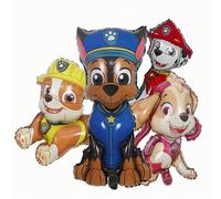 1 Set di palloncini in alluminio multicolore a tema cane Woof Team - Stile cartone animato, stile Ali Tian Tian | Decorazioni per feste a tema Paw Patrol - Palloncini in foil per regali di compleanno