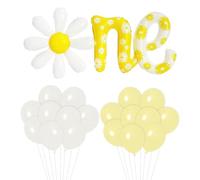 1 Set Di Palloncini Margherita Di Un Anno, 20 Palloncini In Lattice, Palloncini Inglesi One, Palloncini Monopezzo, Palloncini Con Decorazione Floreale Piccola