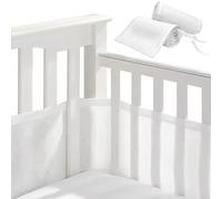 1 set di paraurti a presepi di cricchetta traspirante per la pelle per proteggere le gambe e le braccia, sicuri e conformi, un migliore supporto fisso, cuscinetti per paraurti bianchi per il bambino