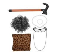 1 set di parrucca da donna anziana, parrucca da nonna, parrucca da cosplay,