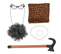 1 set di parrucca da donna anziana, parrucca da nonna, parrucca da cosplay,