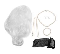 1 set di parrucca da vecchia signora per donne con chignon grigio per cosplay