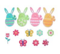 1 set di Pasqua magnete riflettente decorazioni auto carino uova di Pasqua fiori adesivi automobilistici per frigorifero garage porta decorazioni