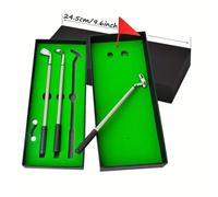 1 Set di penne da golf e mini gioco da scrivania con putter, penna a in metallo regalo include 3 penne a forma di putter, regalo ideale per uomini, colleghi, accessorio divertente per la scrivania del