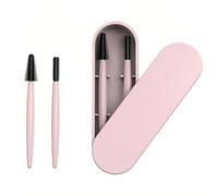 1 set di pennelli per sopracciglia e ciglia in silicone rosa con custodia in silicone mascara pennelli applicatori riutilizzabili pennelli trucco set